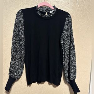 Siani‎ Milano Blouse Tiny Floral Print Puff Sleeves Size Medium